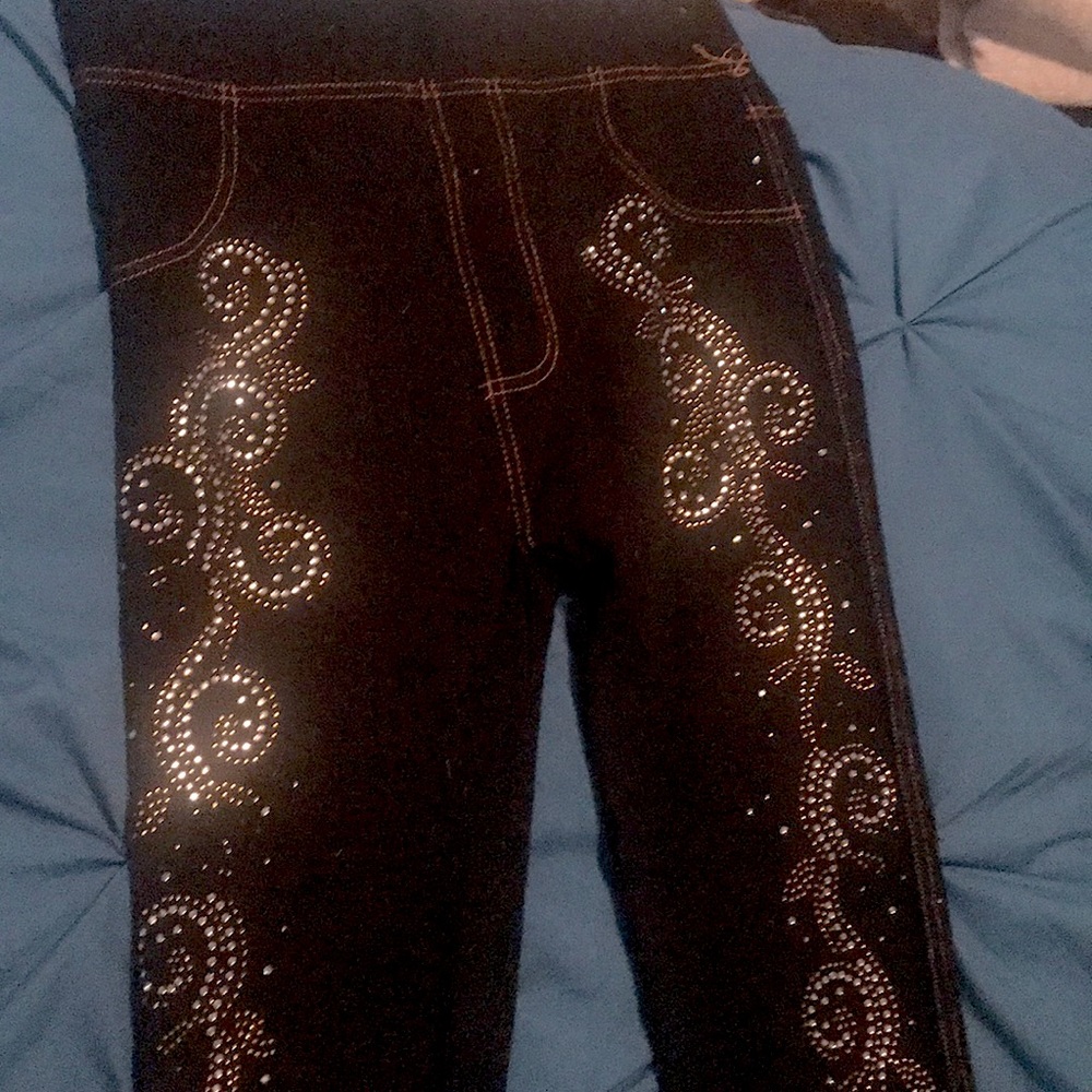 Black studs and bling leggings
